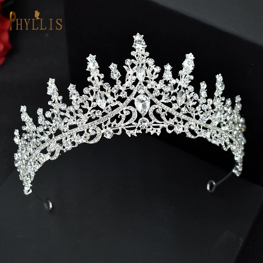 A158 Neue Goldene Braut Kronprinzessin Kopfbedeckung Geburtstag Strass Stirnband Hochzeit Haarschmuck Braut Tiaras Vintage Kopfbedeckungen