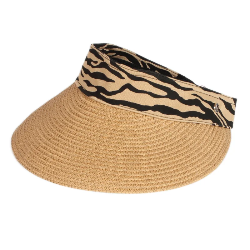 

Wholesale Custom Sunshade Straw Hats Empty top Caps Women Summer Paper Visor Hat for Ladies