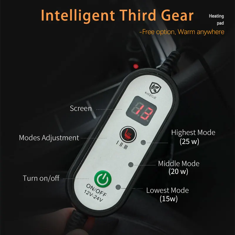 12V/24V Auto-Sitzheizung 120CM Verlängerte Beheizte Autositzauflage Warme Auto-Heizmatte Universelle Winter-Elektroheizung Sitzkissen – Detail 6