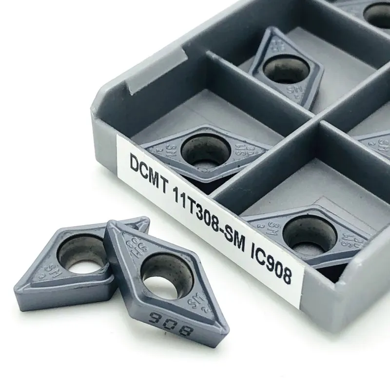 DCMT11T308 SM IC907 DCMT 11T308-11t308 SM IC908 interno utensile di tornitura dcmt 11T308 inserto in metallo duro utensile di tornitura strumento tornio tornitura inserto
