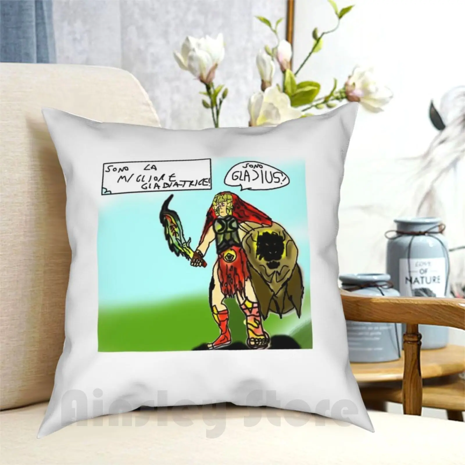 Gladius ( Italian ) Pillow Case Printed Home Soft DIY Pillow cover Gladius Gladiator Female Superheroine Superhero