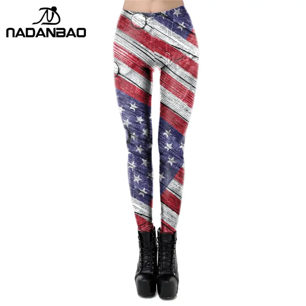 Nadanbao 2024 Onafhankelijkheidsdag Vlag Vrouwen Leggings Fitnessbroek Sexy Slanke Workout Leggins Nationale Vlag Vrouwelijke Legins