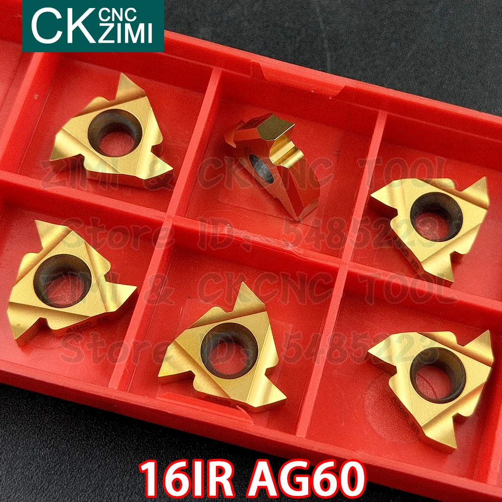 Herramientas de inserción de hilo externo, insertos de carburo AG60 16IR, roscado, CNC, torno de Metal, herramienta de corte, 16IR AG 60 para acero