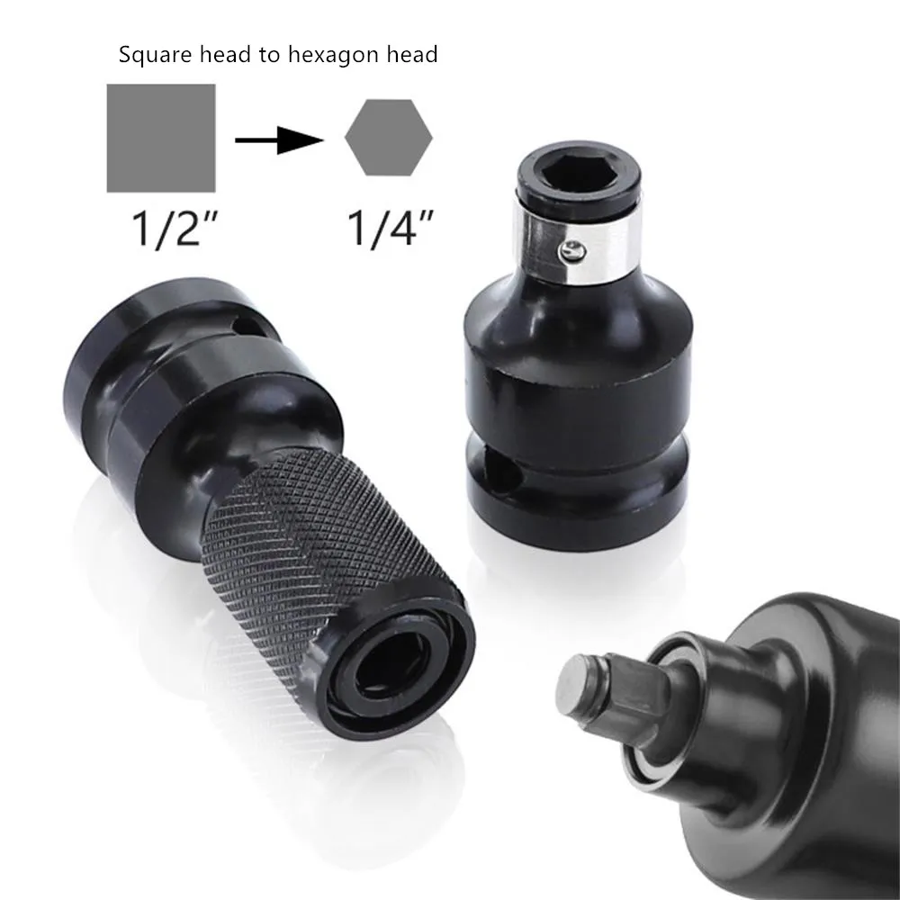 Electric wrench conversion head 1/2 turn 1/4 inner hexagon wind batch sleeve telescopic cartridge conversion tool accessories