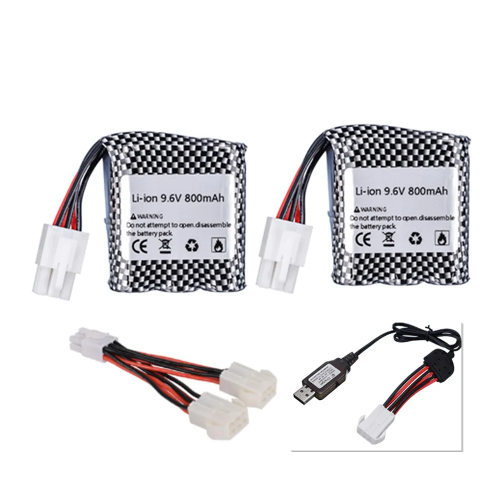 9.6V 800mAh li-ion Battery for S911 912 9115 9116 9120 RC Car Monster Truck Parts 9.6 v 16500 15C Battery Charger Set