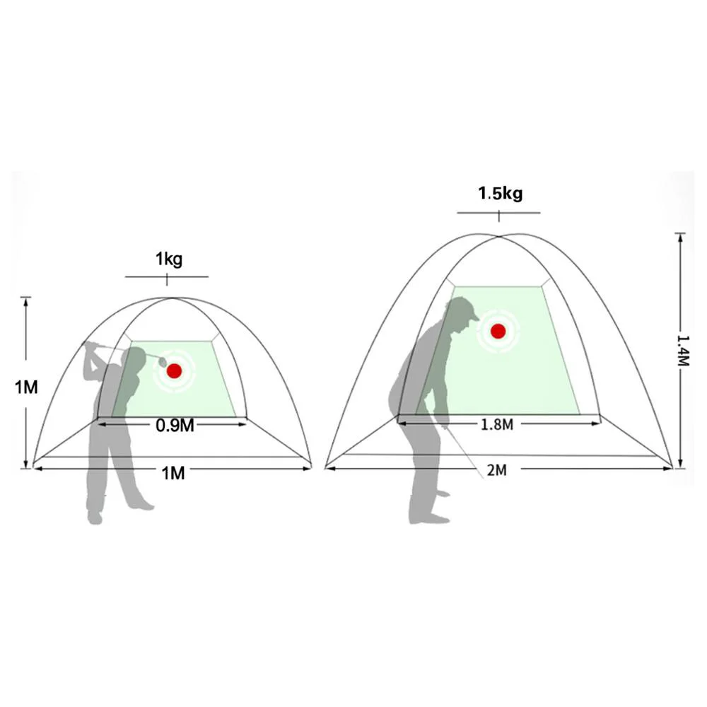 Golf Training Equipment Indoor 2M Golf Practice Net Tent Golf Hitting Cage Garden Grassland Practice Tent Mesh Mat Outdoor Swing