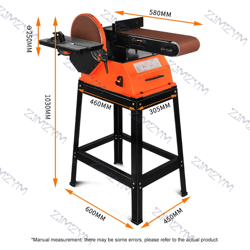 1200W 6*10 "เดสก์ท็อปเข็มขัดขัด2850Rpm ไฟฟ้าทรายกลองเครื่องบด Multi-Function งานไม้โลหะเครื่องขัด