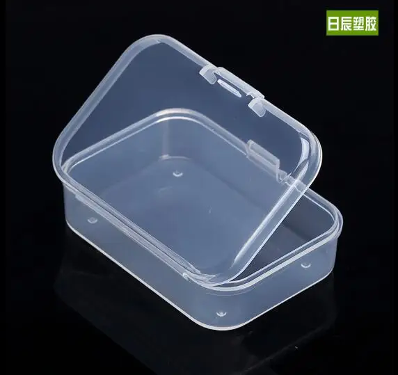 

50pcs inside 6.4*1*1.7cm Rectangular electronic storage box plastic white tool box small product packaging element box with lid