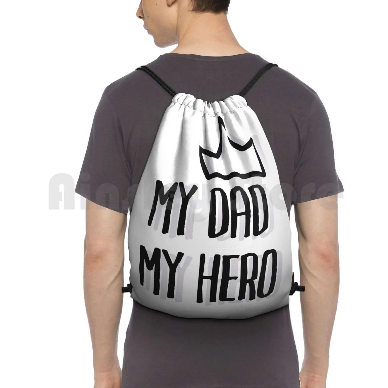 

My Dad My Hero Backpack Drawstring Bag Riding Climbing Gym Bag Superhero Strongly Personnel Übernartürlich Ideas