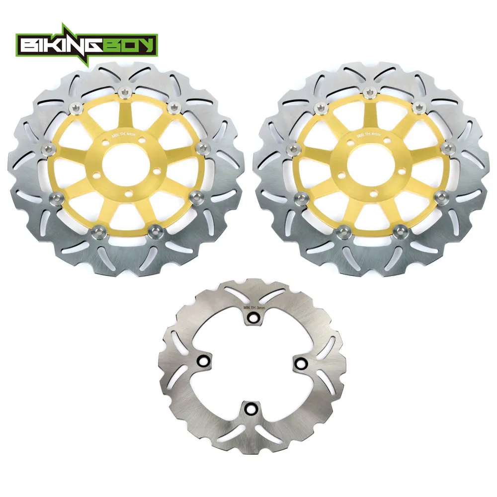 BIKINGBOY Front Rear Brake Discs Rotors Disks ZR 750 Zephyr 91-99 Ninja ZX6R 95-97 ZX12R 04-06 ZZR 600 D 90-93 ZZ-R 400 K 90-92