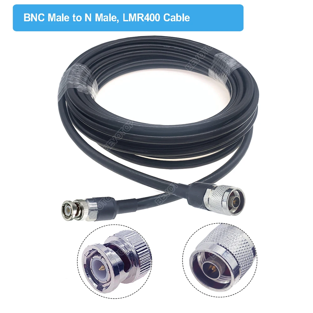 BNC LMR400 Cable BNC Male to BNC Male LMR 400 Cord 50 ohm 50-7 RF Coaxial Extension Jumper Pigtail Adapter BEVOTOP