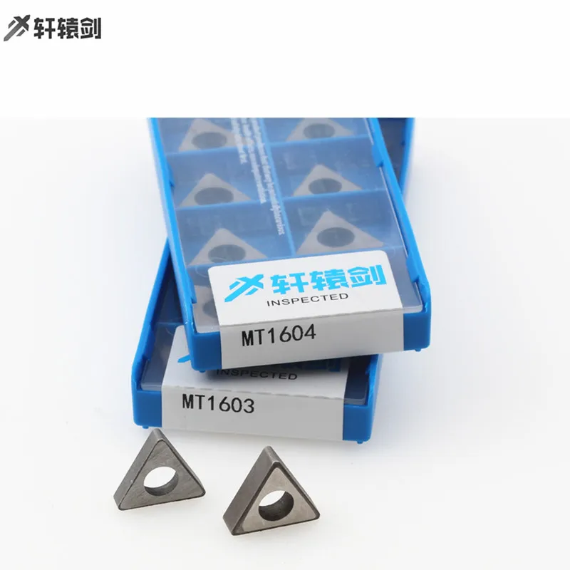 10PCS MT1604 MT1603 Carbide Insert Knife Pads CNC Lathe Tool Holder Accessories T-Type Triangle Shim For CNC Turning Tool