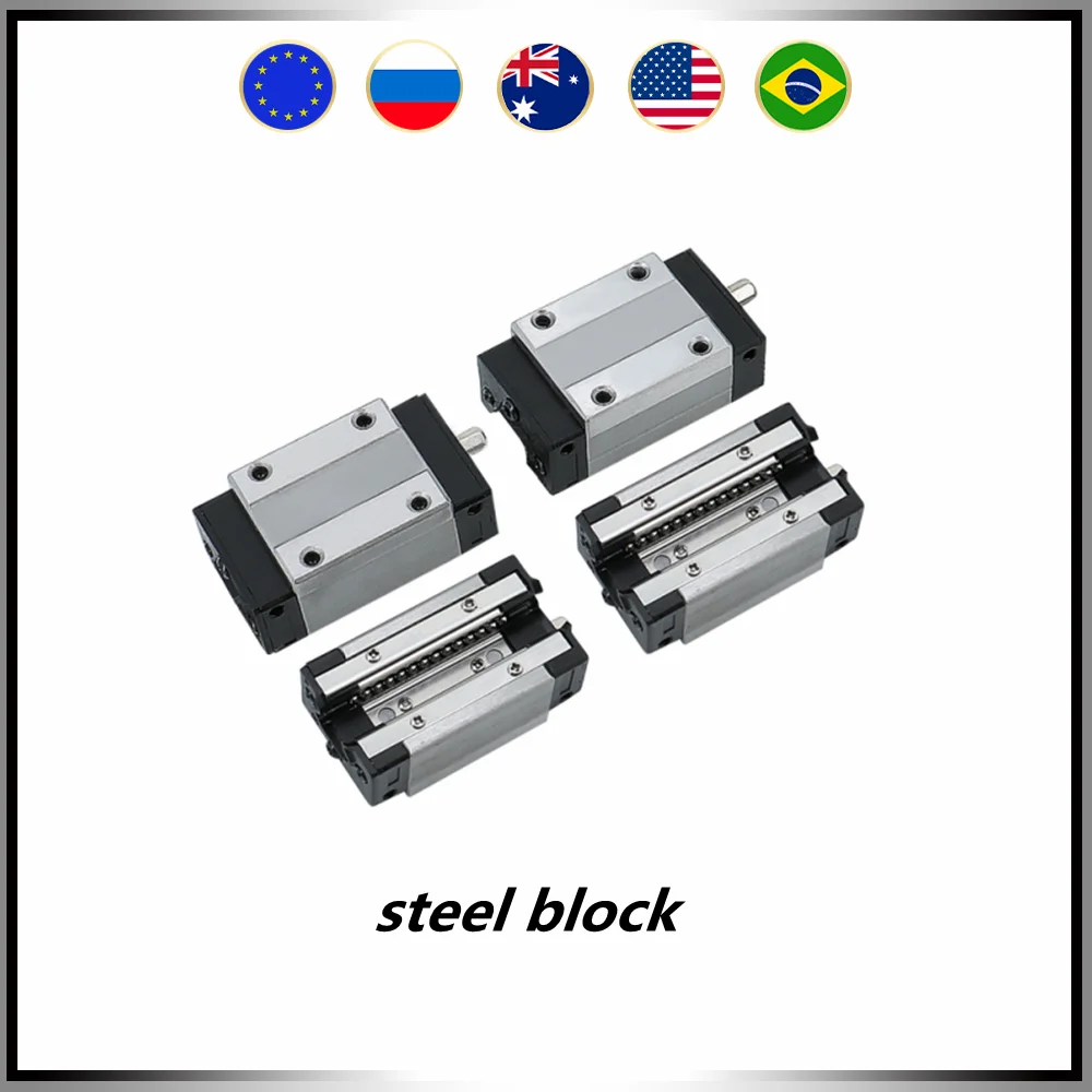 

New arrival steel blocks slider carriages 4 pcs/lot HGH15CA HGW15CC HGH20CA HGW20CC linear guides bearings for CNC Router