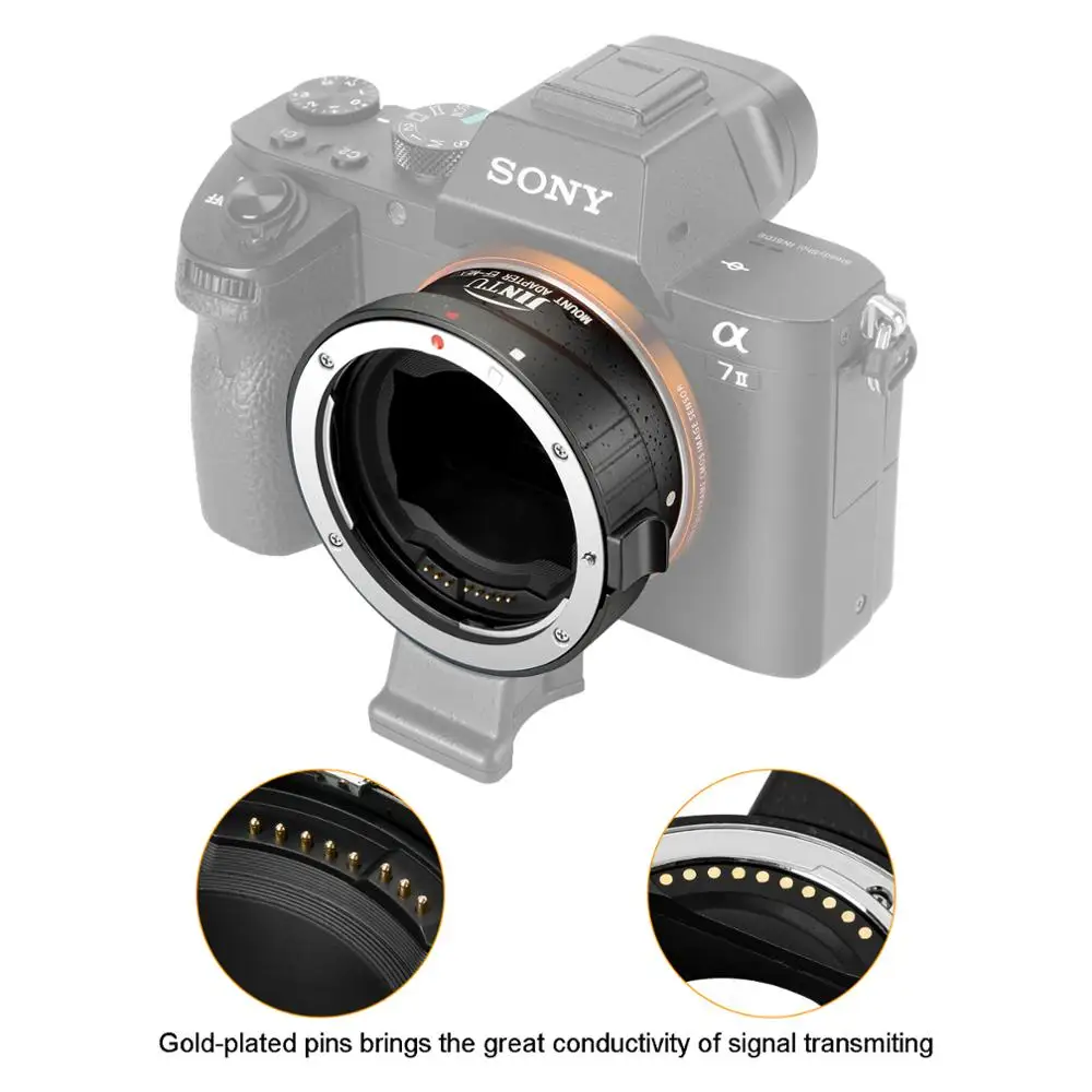 Jintu Auto-Focus Mount Adapter EF-NEX Ii Voor Canon Ef Lens Sony Nex E Mount Camera A6500 A6300 a6000 A7 A7R A7RII A7RIII A9