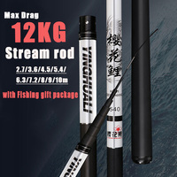 28 tune stream rod set superhard 46T carbon telescopic travel fishing rod 6.3m 8m 9m 10m long carp pole max drag 12kg hand rod