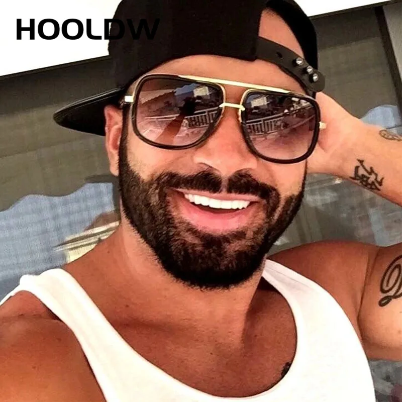 HOOLDW Men Oversized Polarized Sunglasses Big Frame Square Square Sun Glasses Men Women Outdoor Sports Climbing Goggles Eyewear