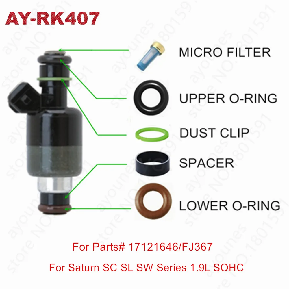 40sets Fuel Injector Repair Kits For Deawoo cielo G-  M corsa  1.5L nozzle OEM 17121646 17103146 /FJ367(AY-RK407)