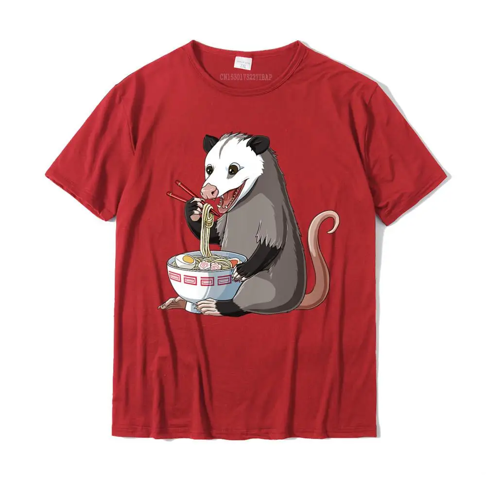 Womens Funny Japanese Kawaii Ramen Opossum Round Neck T-Shirt Graphic Men\'s T Shirts Printed Tops & Tees Cotton comfortable