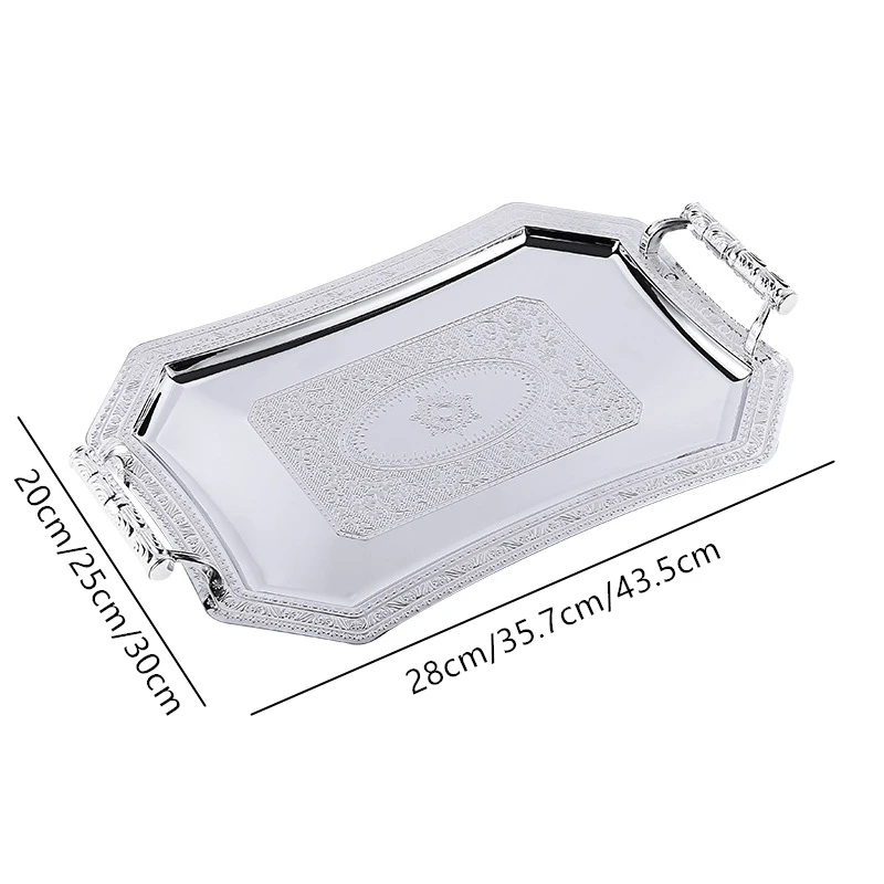 1Pc Nordic Stainless Steel Storage Tray Jewelry cosmetic Display Plate Hotel Restaurant Serving Dish