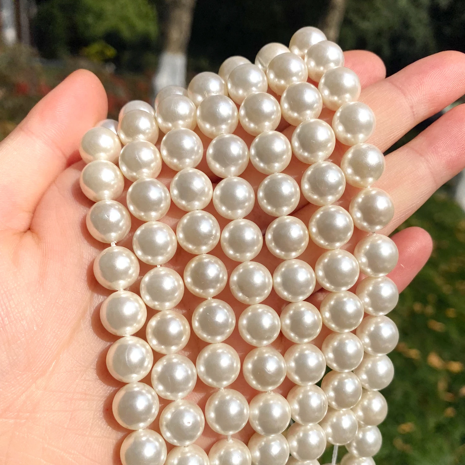 Natural White Shell Pearls Round Loose Beads for Jewelry Making DIY Bracelet Choker Necklace Accessories 2 3 4 6 8 10mm 15inch