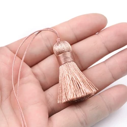 5Pcs Mini Rayon Tassels Pendant Bookmarks Clothes DIY Decorative Accessories Car Key Bag Pendant DIY Craft Tassel Fringe 3.5cm