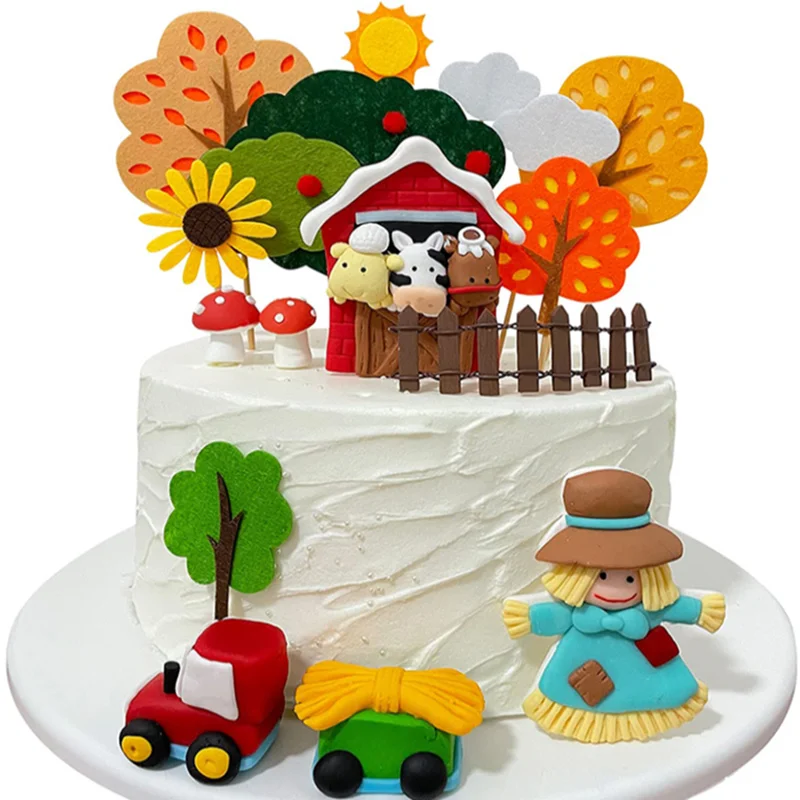 

Farm Animal Cake Topper Farm Cake Decoration Farm Birthday Party Decoration Cake Decor Baby Shower Supplies Boy Kids Favors Gift