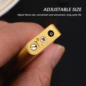 Lighter inflatable gas butano lighter lighter lighter tatter lighter ultra thin green flame mini novelty 12 Main Sales Mini Maçaric - №7