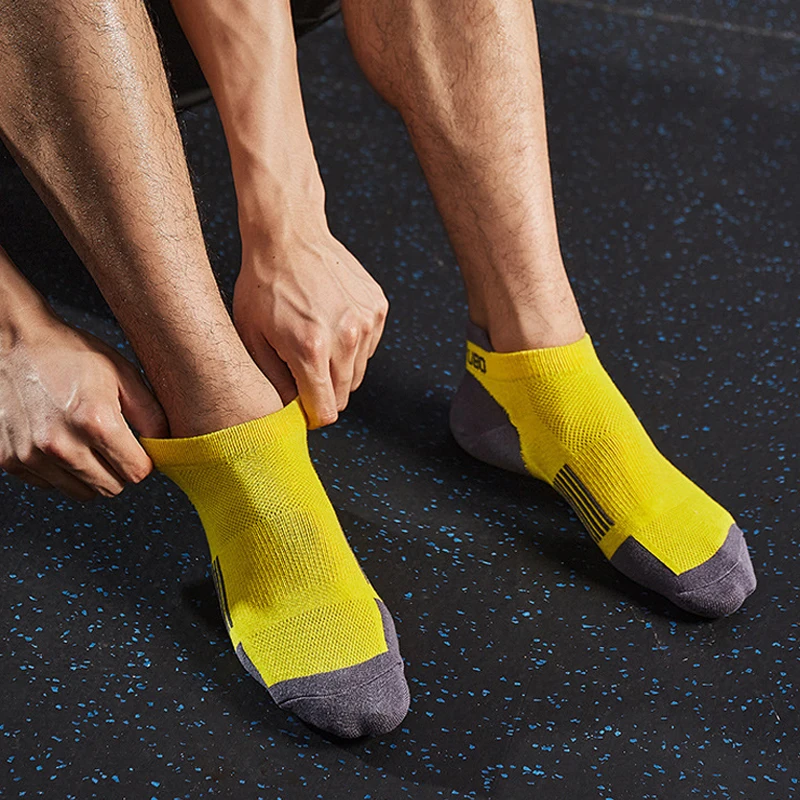 Chaussettes de sport respirantes pour hommes, bouche peu profonde, document lumineux, chaussettes de voyage invisibles, extérieur, course à pied, basket-ball, vélo, fitness, 2 paires