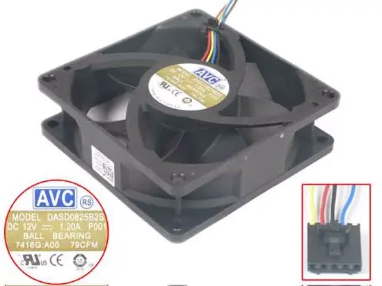 

AVC DASD0825B2S P001 DC 12V 1.20A 4-Wire 80X80X25mm Server Cooling Fan