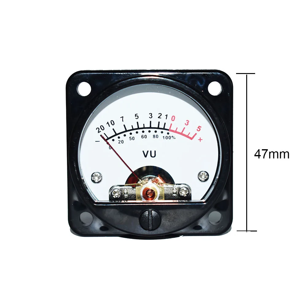 Lusya 2pcs 45mm VU DB Meter Audio Level Meter 6-12V Warm Back Light for 3-50W Amplifiers Radio