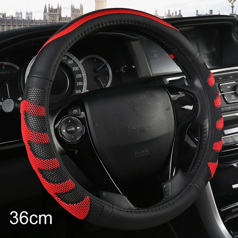 D/O Shape 36cm Car Steering Wheel Cover PU Leather for Honda Civic Ciimo Jade SUZUKI Alto LINGYANG NISSAN Juke Toyota Aqua Prius