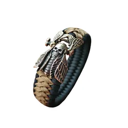 1 Set DIY Part Paracord Clasp Bracelet Buckle Death's Head White Brass Cicada EDC Wear Gift For Men Women