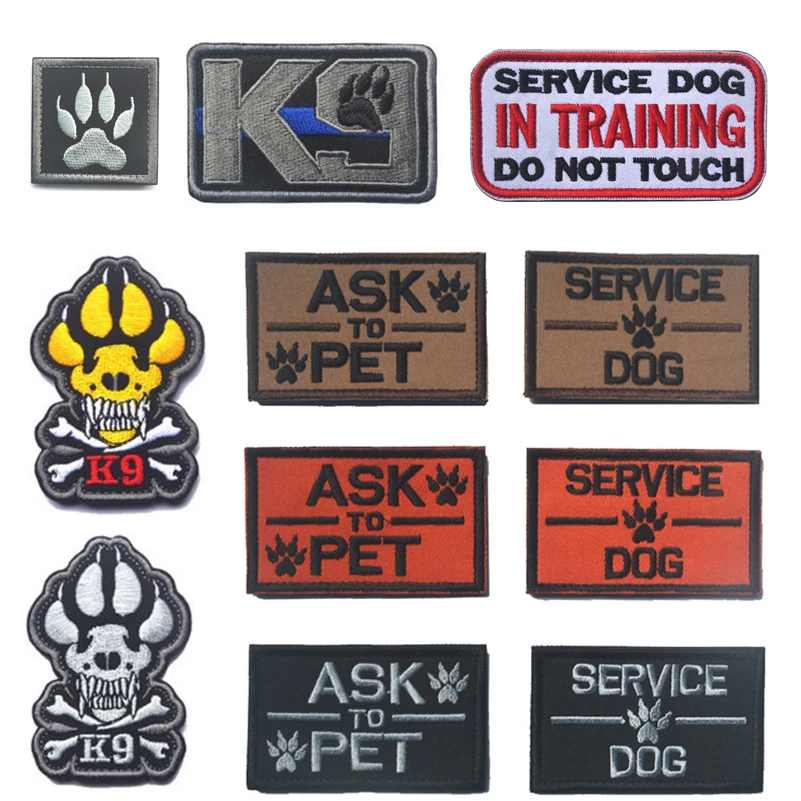 K9 Dog Trainning Embroidery Patch Armband Badge Military Decorative Sewing Applique Embellishment Tactical Patches