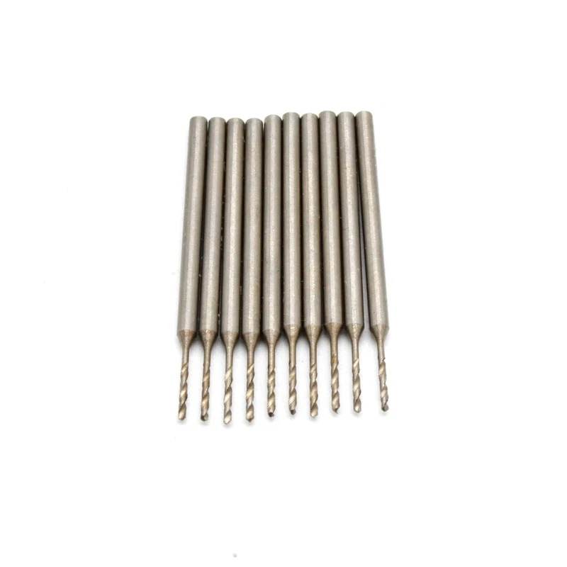 10Pcs Twist Drill Bit Set 2.35MM Shank Steel Burs For Woodworking Jewerly Tools