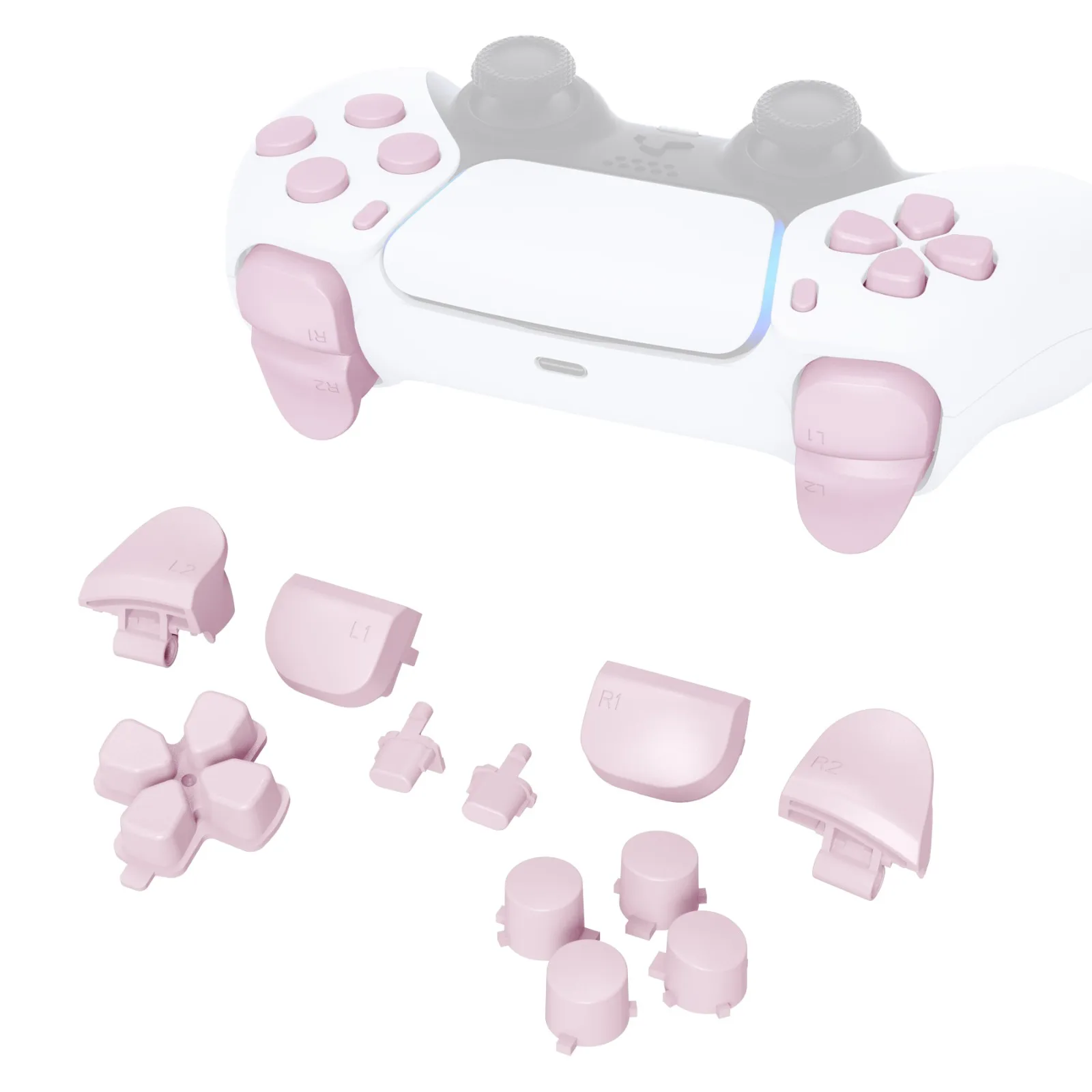 eXtremeRate D-pad R1 L1 R2 L2 Triggers Share Options Face Buttons, Full Set Buttons Compatible with ps5 Controller BDM-010 & 020