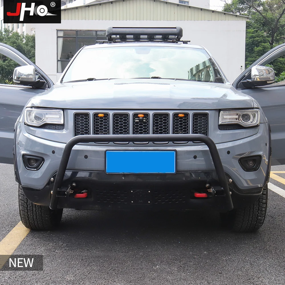 JHO Offroad Driving Car Front Bumper Bull Bar for Jeep Grand Cherokee 2014-2020 Overland Limited Upland 2018 2016 2017 2019