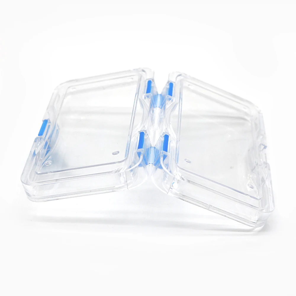 10Pcs/Lot Dental Tooth Box with Film Clear Plastic Denture Storage Case Membrane Tooth Box 10x6x2.2cm