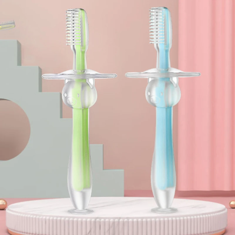 Suction Cup Silicone Kids Training Toothbrush Newborn Children Dental Oral Care Tooth Brush Baby Mouth Cleaning Tool Baby Items