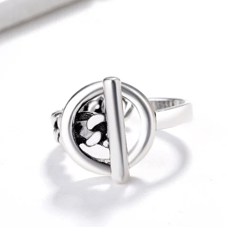 Bague large et étroite en argent regardé S925 avec ouverture de marée, bijoux de personnalité, style populaire, smoo simple, mode, offre spéciale