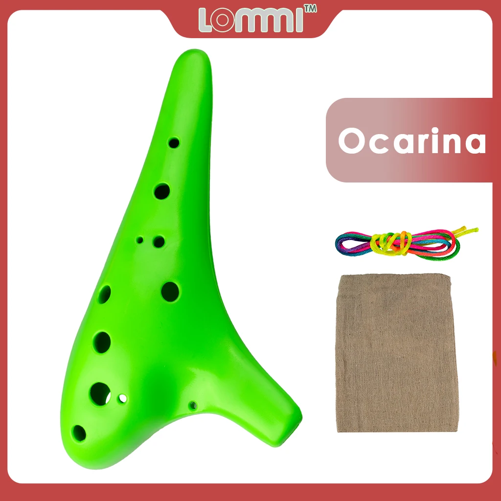 

LOMMI 12 Hole Ocarina Graceful Shape Pottery Ocarina in Alto C Resin Material Safe And Portable Well-Crafted And Beautiful Sound