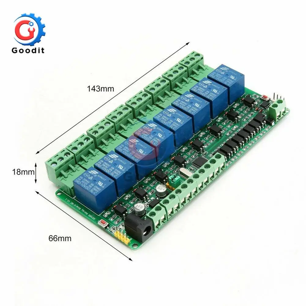 1PCS Modbus rtu 8 Channel Relay Module 485 TTL Communication 8-channel Input Relay Module Relay Output Board Module