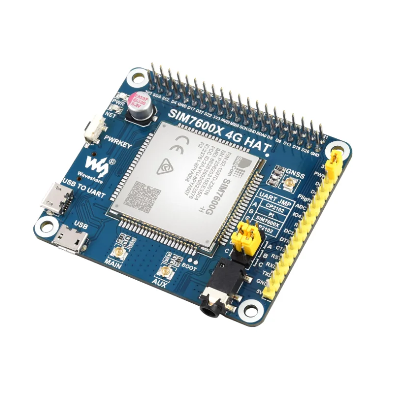 in stock! SIM7600G-H 4G HAT with 4G+GPS antenna kit for Raspberry Pi, LTE Cat-4 4G Support, GNSS Positioning, Global Band