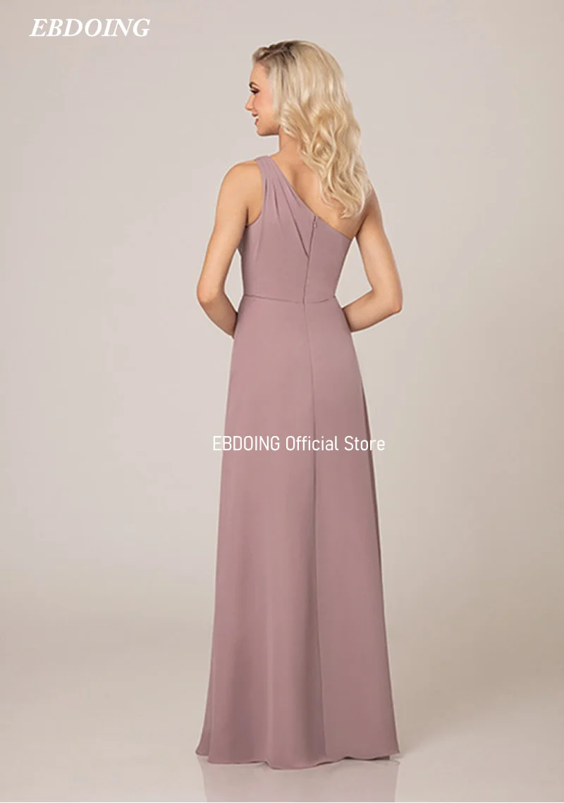 Newest Bridesmaid Dresses  A-line With One Shoulder Sleeveless Robe De Soiree Floor-length Plus Sizes With For A  Party