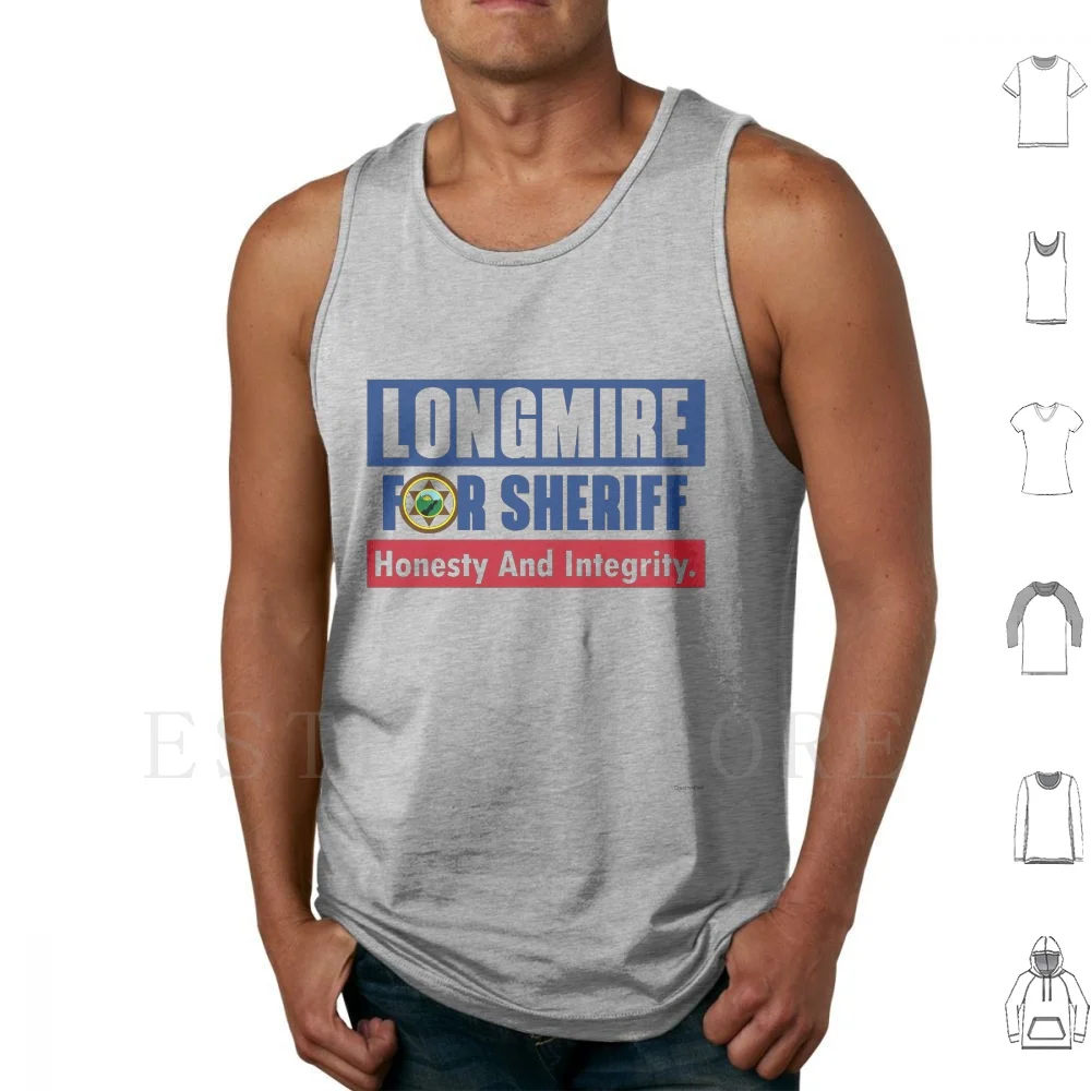 Longmire For Sheriff Netflix Cop Police Cowboy Cowgirl Tank Tops Vest Cotton Longmire Cop Police Equestrian Sheriff Cowboy