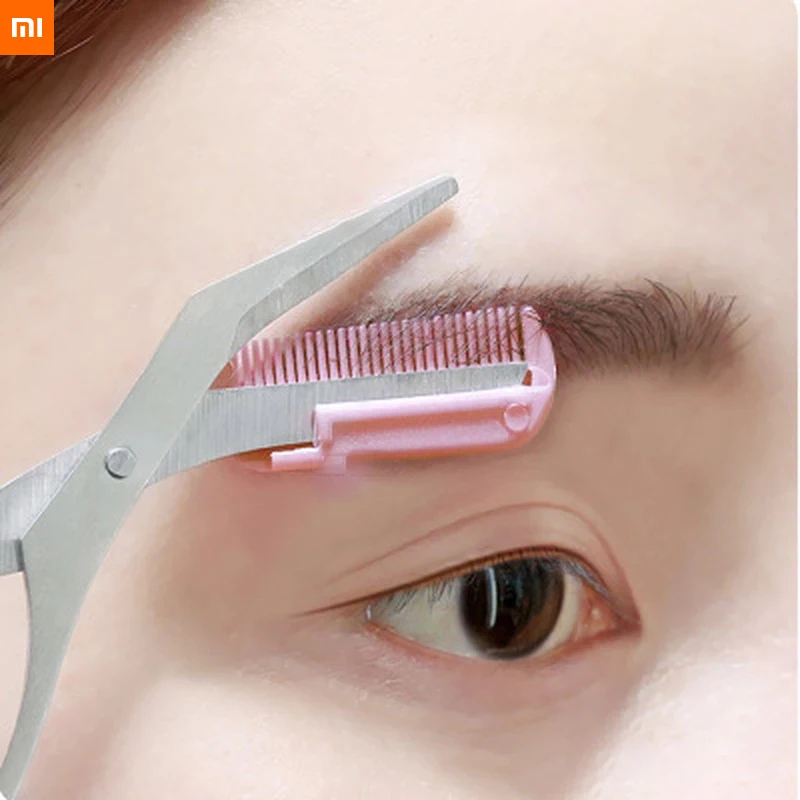 new youpin Eyebrow Trimmer Scissor with Comb Facial Hair Removal Grooming Shaping Shaver Cosmetic Makeup Accessories