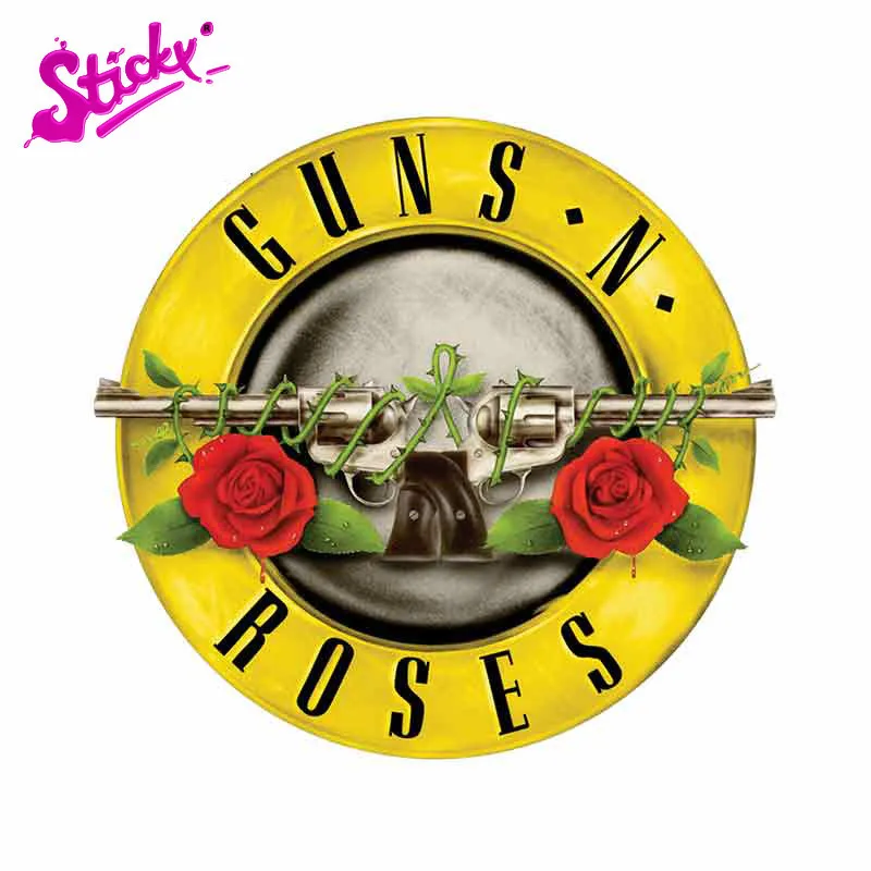 STICKY Guns N Roses Sign Badge Brand Car Sticker Decal Decor For Bicycle Motorcycle Accessories Laptop Helmet Trunk Wall