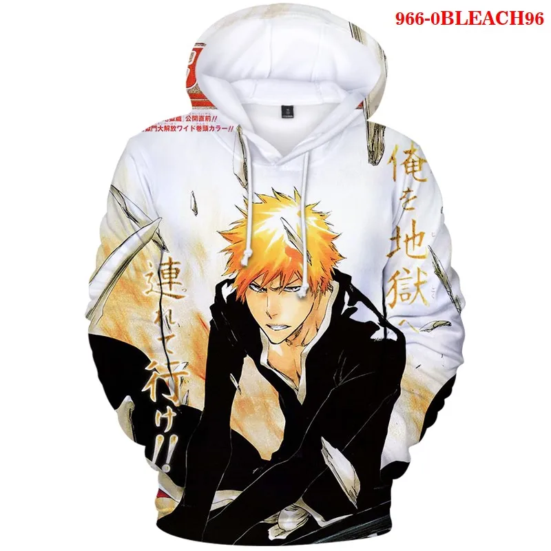 

Man Hoodies Japanese BLEACH Anime Cool 3D Print Clothes Winter Fashion Oversized Hoodie Sweatshirt Gothic Tops kids pullover