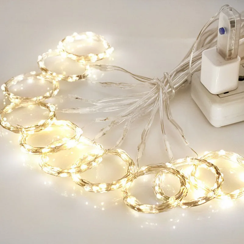 3M LED Curtain String Light Christmas Fairy Lights Garland Icicle Lights for Wedding Party Home Garden Decoration