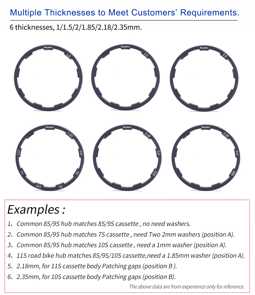 RISIKO Straße Mountainbike Rillen Nabe Unterlegscheiben Freilauf Tretlager Spacer Schwungrad Kassette Achse Dichtung Fahrrad Headset Unterlegscheibe – Detail 7