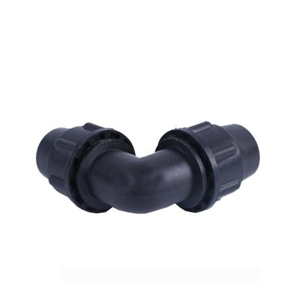 PE Tap Water irrigazione a connessione rapida gomito No-iron gomito rapido cappello nero 20 25 32 40 5063 accessori per tubi dell'acqua